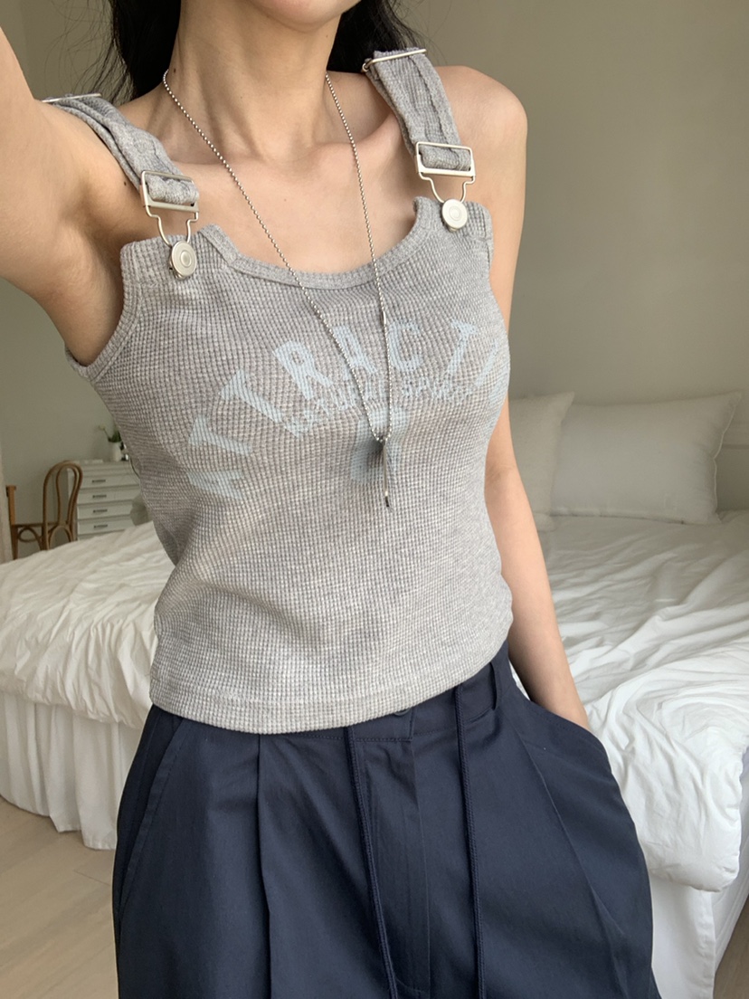 BADCALM韓國直郵女士新款時尚人氣推薦熱賣吊帶背心華夫格BADCALM吊帶/背心圖色4