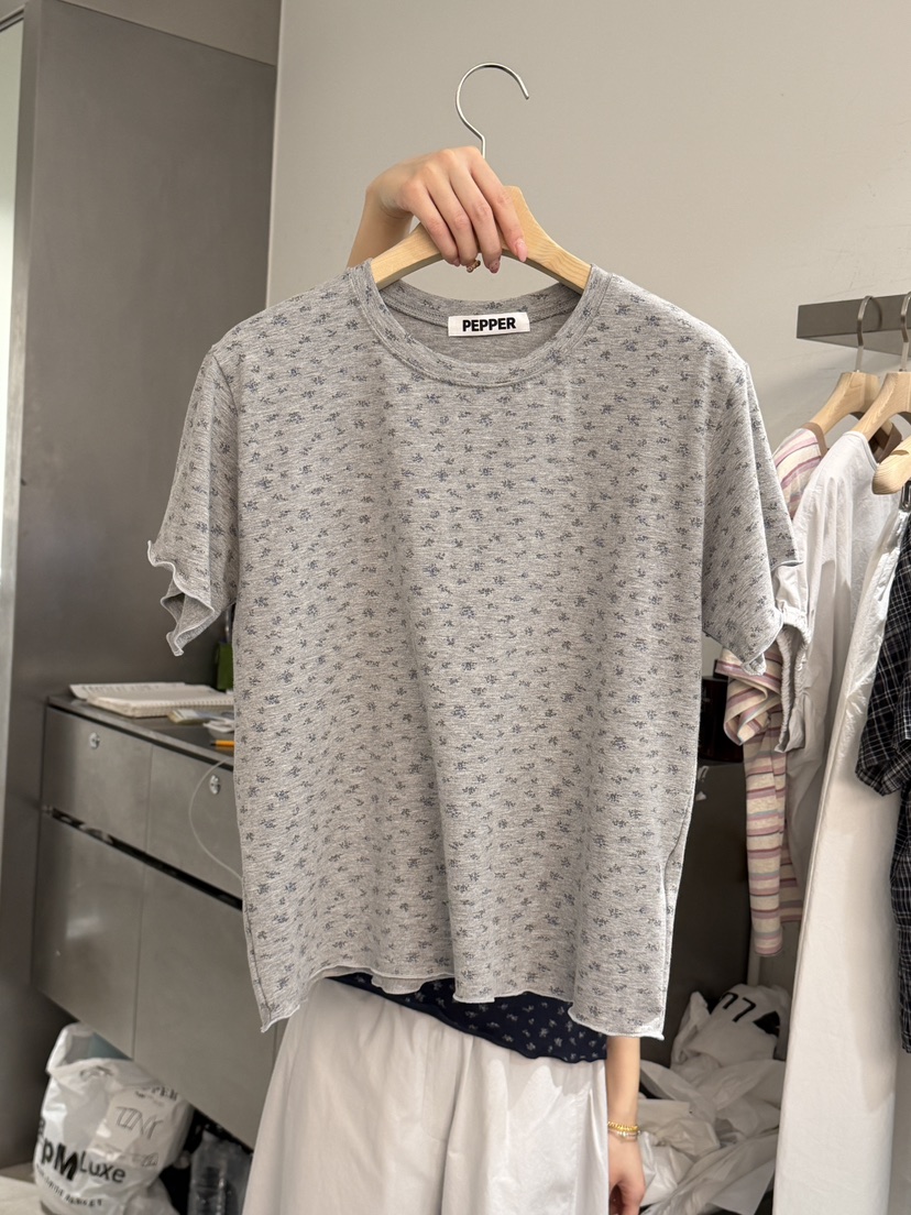 PEPPER-L韓國直郵女裝新品時尚熱賣26夏季人氣休閑職業T恤PEPPERT恤圖色2