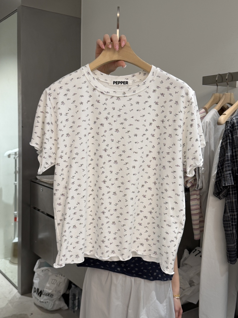 PEPPER-L韓國直郵女裝新品時尚熱賣26夏季人氣休閑職業T恤PEPPERT恤圖色4