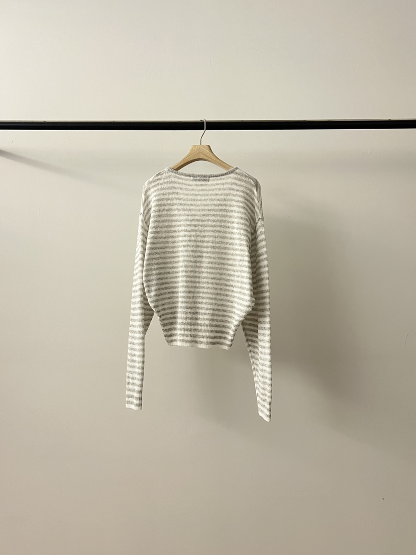 LOGON韓國東大門直郵女士新款26春夏26夏季時尚針織衫條紋LOGON針織衫