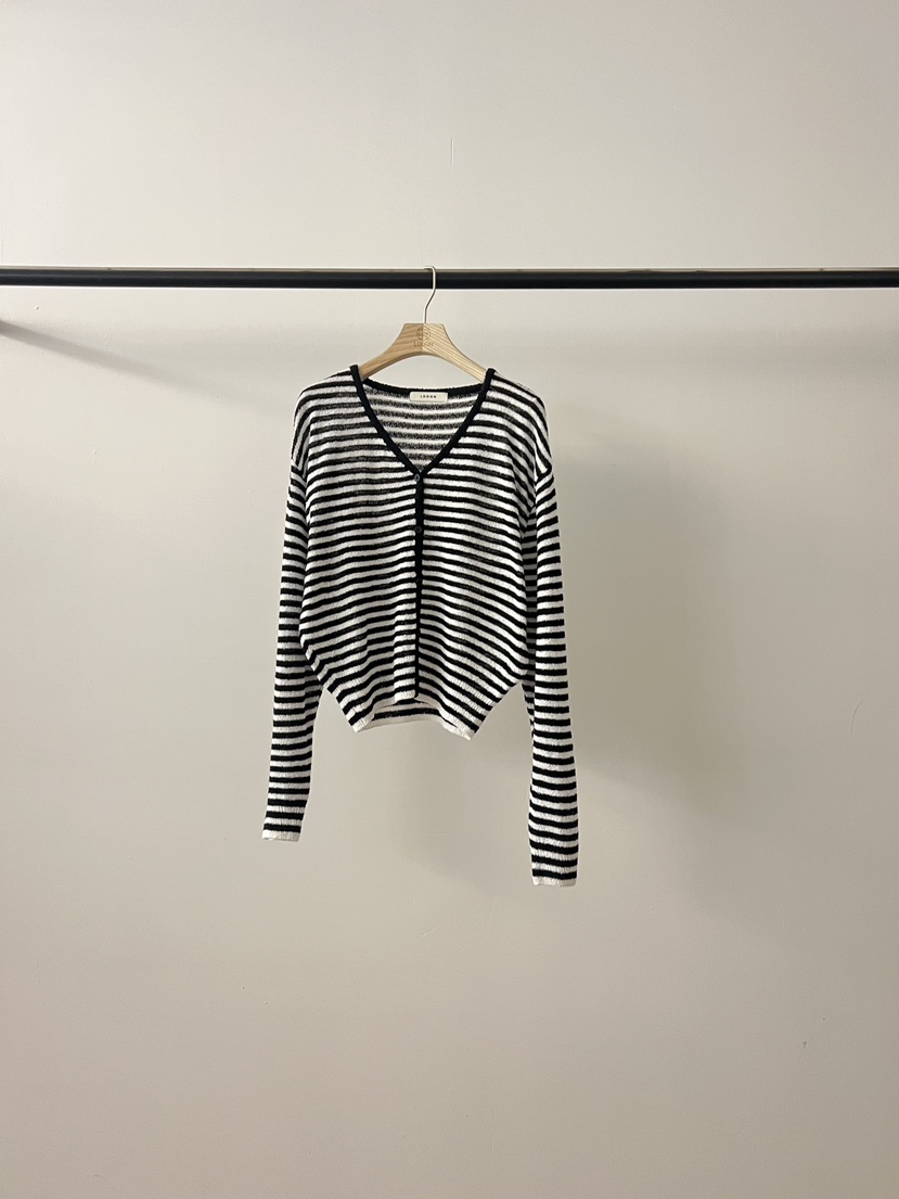 LOGON韓國東大門直郵女士新款26春夏26夏季時尚針織衫條紋LOGON針織衫圖色2