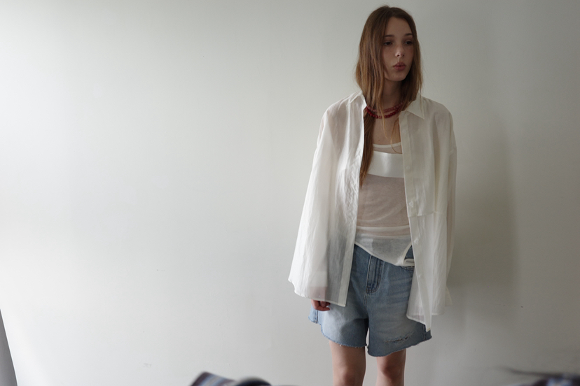 BOWIE韓國直郵女裝新款時尚26夏季襯衫蕾絲衫不含吊帶開衩BOWIE襯衫/蕾絲衫