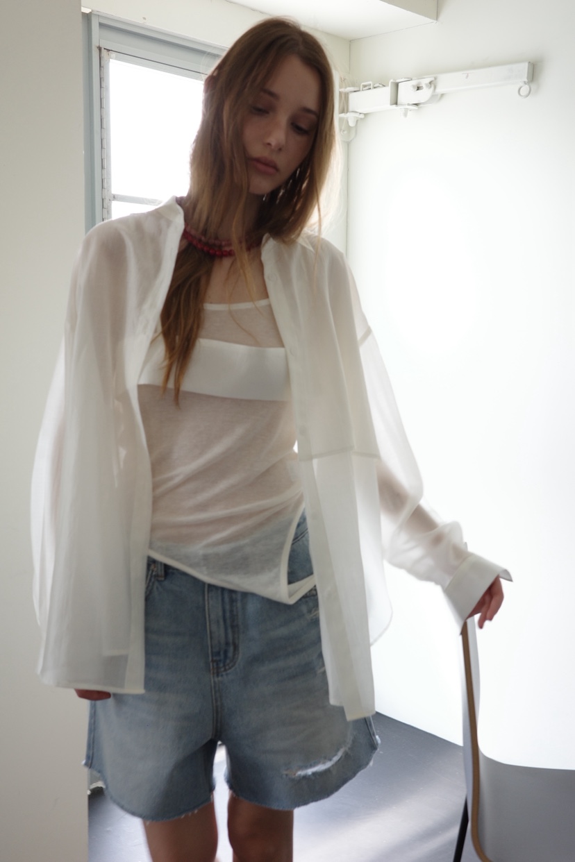 BOWIE韓國直郵女裝新款時尚26夏季襯衫蕾絲衫不含吊帶開衩BOWIE襯衫/蕾絲衫