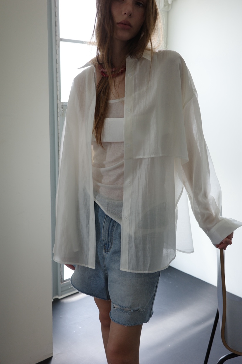 BOWIE韓國直郵女裝新款時尚26夏季襯衫蕾絲衫不含吊帶開衩BOWIE襯衫/蕾絲衫