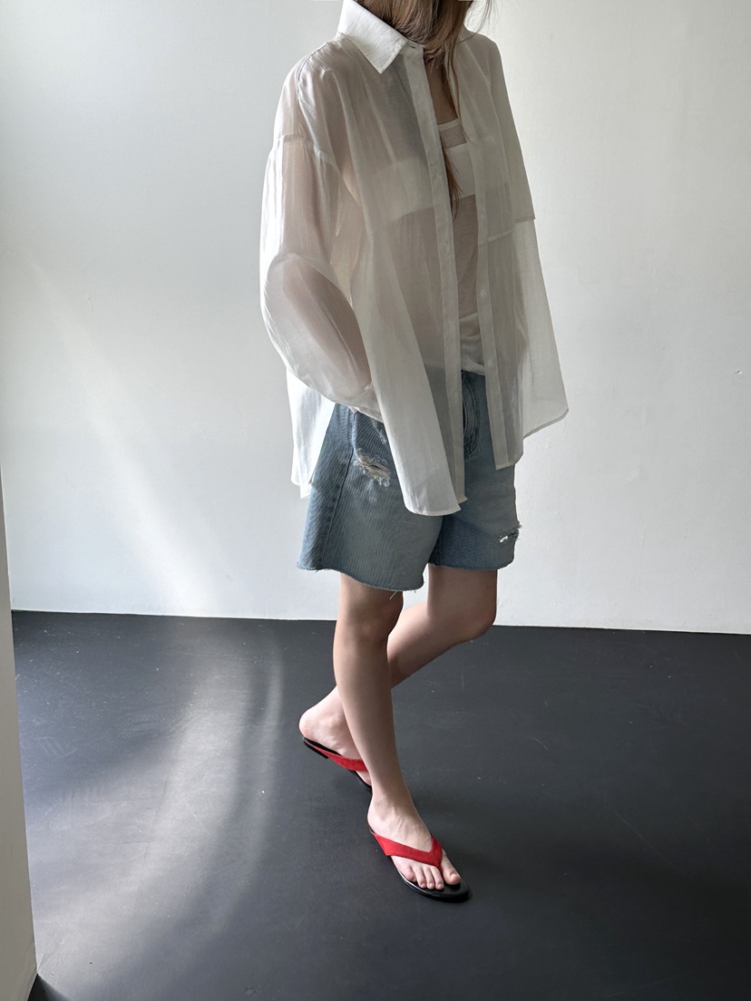 BOWIE韓國直郵女裝新款時尚26夏季襯衫蕾絲衫不含吊帶開衩BOWIE襯衫/蕾絲衫