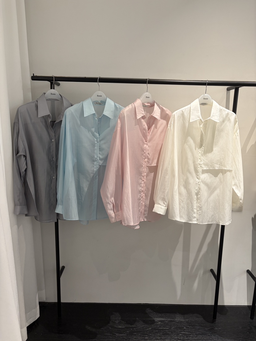 BOWIE韓國直郵女裝新款時尚26夏季襯衫蕾絲衫不含吊帶開衩BOWIE襯衫/蕾絲衫圖色1左一色