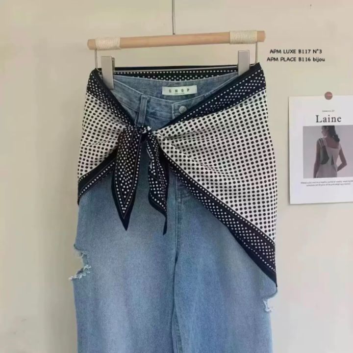 N3韓國東大門直郵女士新品26春夏推薦職業圍巾披肩圍巾圓點N3圍巾/披肩