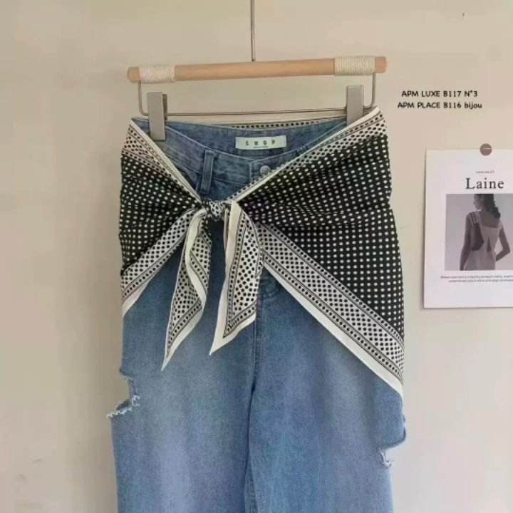 N3韓國東大門直郵女士新品26春夏推薦職業圍巾披肩圍巾圓點N3圍巾/披肩