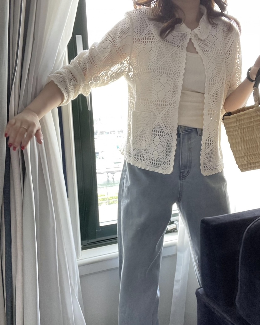 NOPROBLEM韓國直郵女士新品人氣熱賣26春夏襯衫蕾絲衫鉤針編織NOPROBLEM襯衫/蕾絲衫