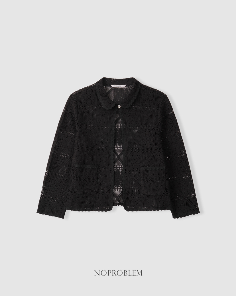 NOPROBLEM韓國直郵女士新品人氣熱賣26春夏襯衫蕾絲衫鉤針編織NOPROBLEM襯衫/蕾絲衫圖色2