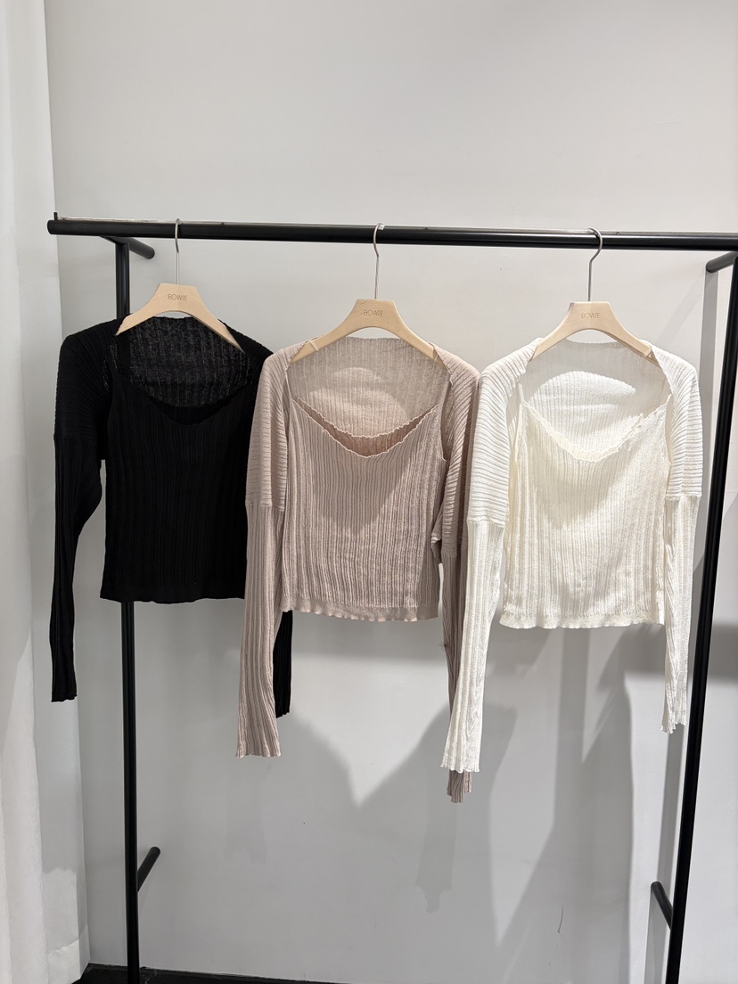 BOWIE韓國直郵實拍女士新品26夏季熱賣針織衫不含內搭套裝BOWIE針織衫