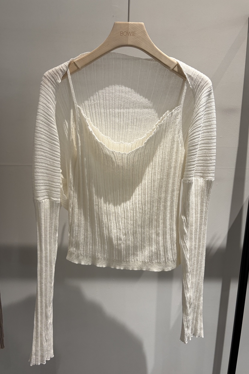 BOWIE韓國直郵實拍女士新品26夏季熱賣針織衫不含內搭套裝BOWIE針織衫圖色1