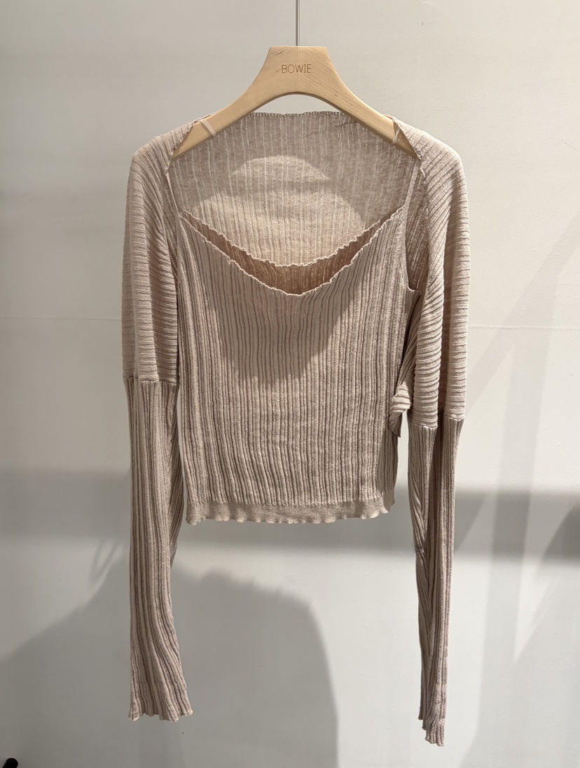 BOWIE韓國直郵實拍女士新品26夏季熱賣針織衫不含內搭套裝BOWIE針織衫圖色2