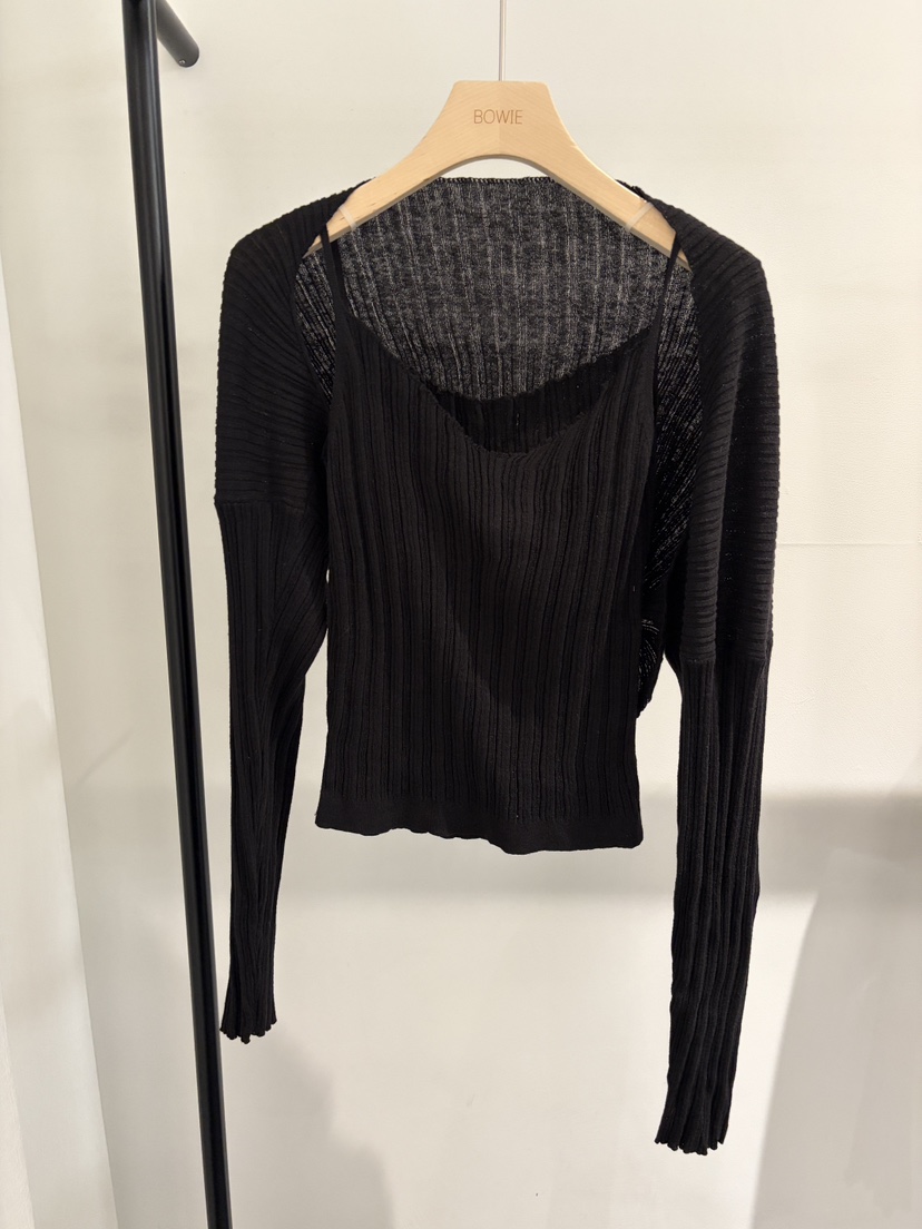 BOWIE韓國直郵實拍女士新品26夏季熱賣針織衫不含內搭套裝BOWIE針織衫圖色3