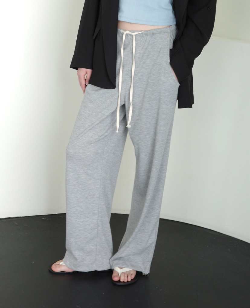 BOWIE韓國代購女裝新品26夏季熱賣人氣26春夏休閑褲華夫格BOWIE休閑褲