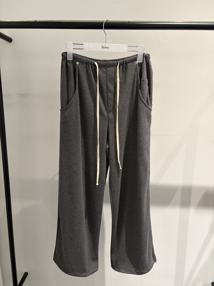 BOWIE韓國代購女裝新品26夏季熱賣人氣26春夏休閑褲華夫格BOWIE休閑褲圖色1