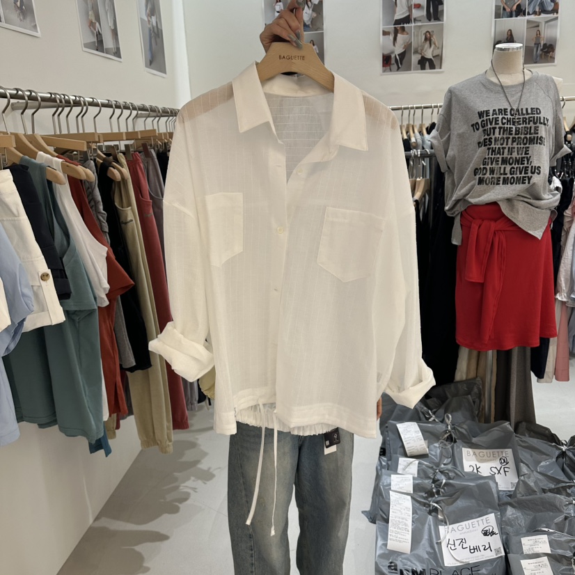 BAGUETTE-P韓國東大門直郵女士新款26春夏人氣襯衫蕾絲衫BAGUETTE-P襯衫/蕾絲衫圖色1