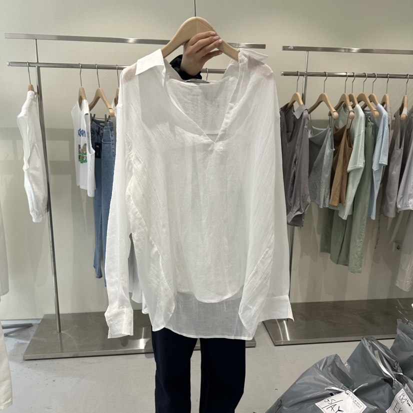 PLAMM韓國東大門直郵女裝新款熱賣職業26春夏推薦襯衫蕾絲衫PLAMM襯衫/蕾絲衫圖色1