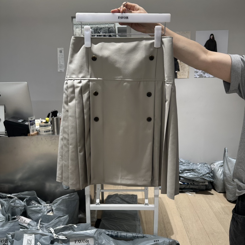 FAVOR-P韓國代購女士新品時尚人氣26春夏職業半身裙中短裙FAVOR-P半身裙/中短裙圖色1