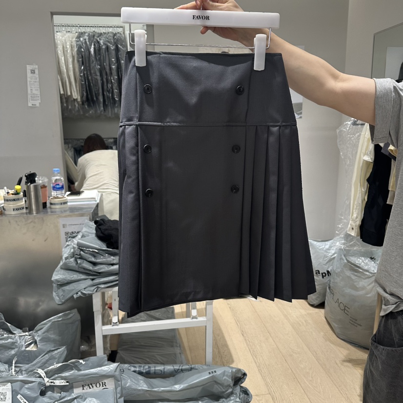 FAVOR-P韓國代購女士新品時尚人氣26春夏職業半身裙中短裙FAVOR-P半身裙/中短裙圖色3淺灰色