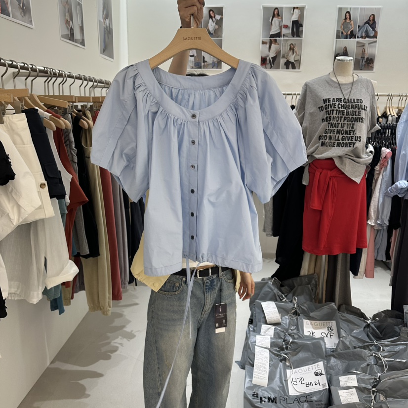 BAGUETTE-P韓國東大門代購女裝新品熱賣人氣26夏季襯衫蕾絲衫BAGUETTE-P襯衫/蕾絲衫圖色1