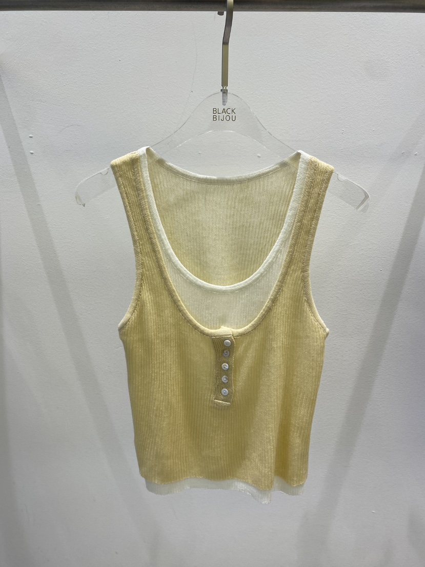 BLACK BIJOU韓國代購女士新品推薦吊帶背心無袖針織衫撞色BLACK BIJOU吊帶/背心圖色4