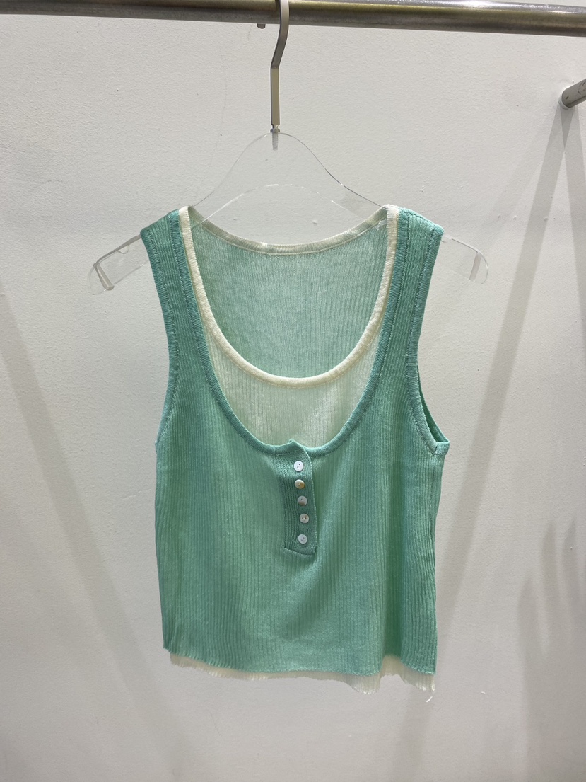 BLACK BIJOU韓國代購女士新品推薦吊帶背心無袖針織衫撞色BLACK BIJOU吊帶/背心圖色5