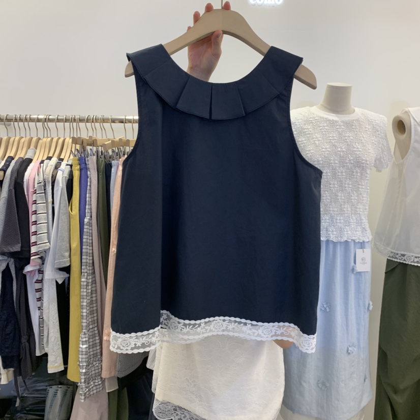 TAN&amp;COMO韓國代購女裝新品26夏季職業襯衫蕾絲衫雙面tan-COMO襯衫/蕾絲衫