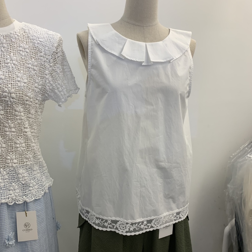 TAN&amp;COMO韓國代購女裝新品26夏季職業襯衫蕾絲衫雙面tan-COMO襯衫/蕾絲衫