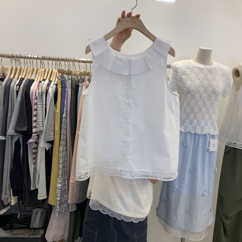 TAN&amp;COMO韓國代購女裝新品26夏季職業襯衫蕾絲衫雙面tan-COMO襯衫/蕾絲衫圖色1