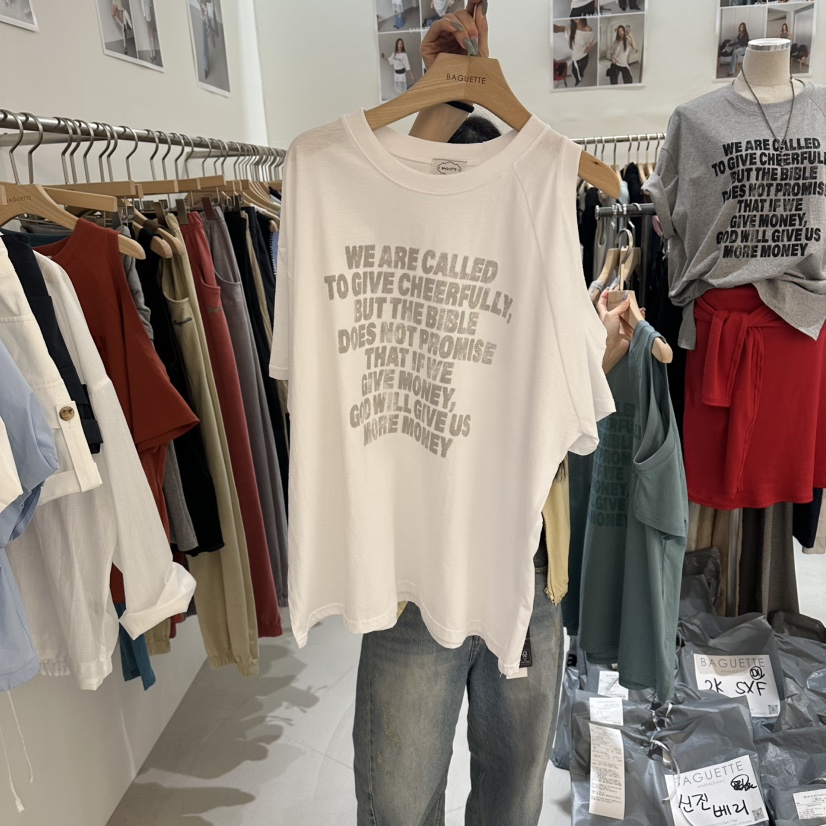 BAGUETTE-P東大門實拍韓國女士新品26春夏職業時尚人氣T恤BAGUETTE-PT恤圖色1