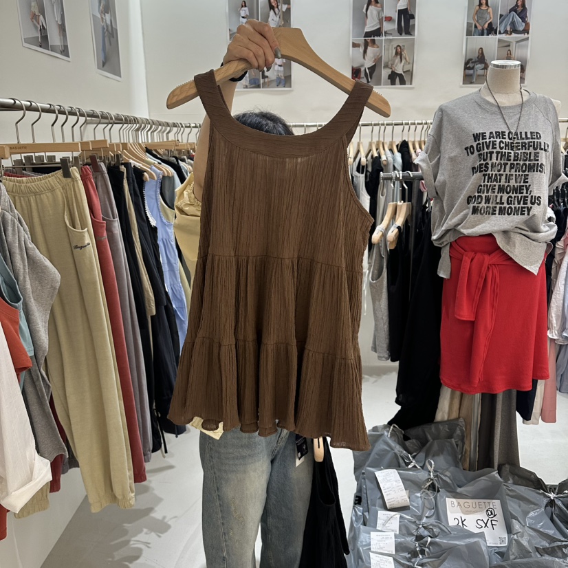 BAGUETTE-P韓國東大門直郵女士新品推薦26夏季時尚吊帶背心BAGUETTE-P吊帶/背心