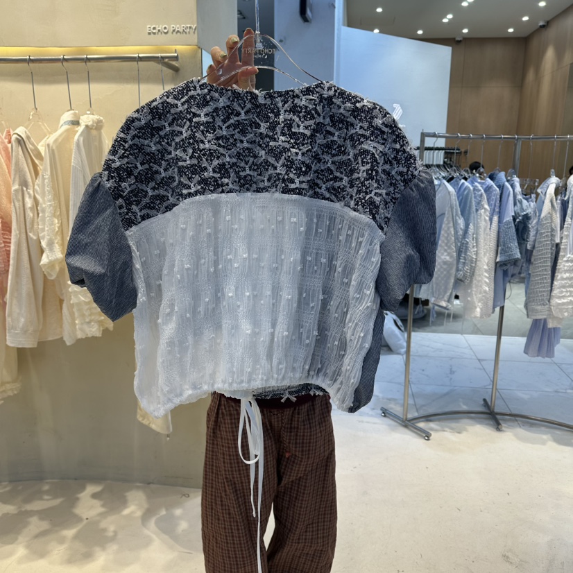 ECHOPARTY韓國代購女裝新品推薦熱賣時尚26春夏襯衫蕾絲衫ECHOPARTY襯衫/蕾絲衫