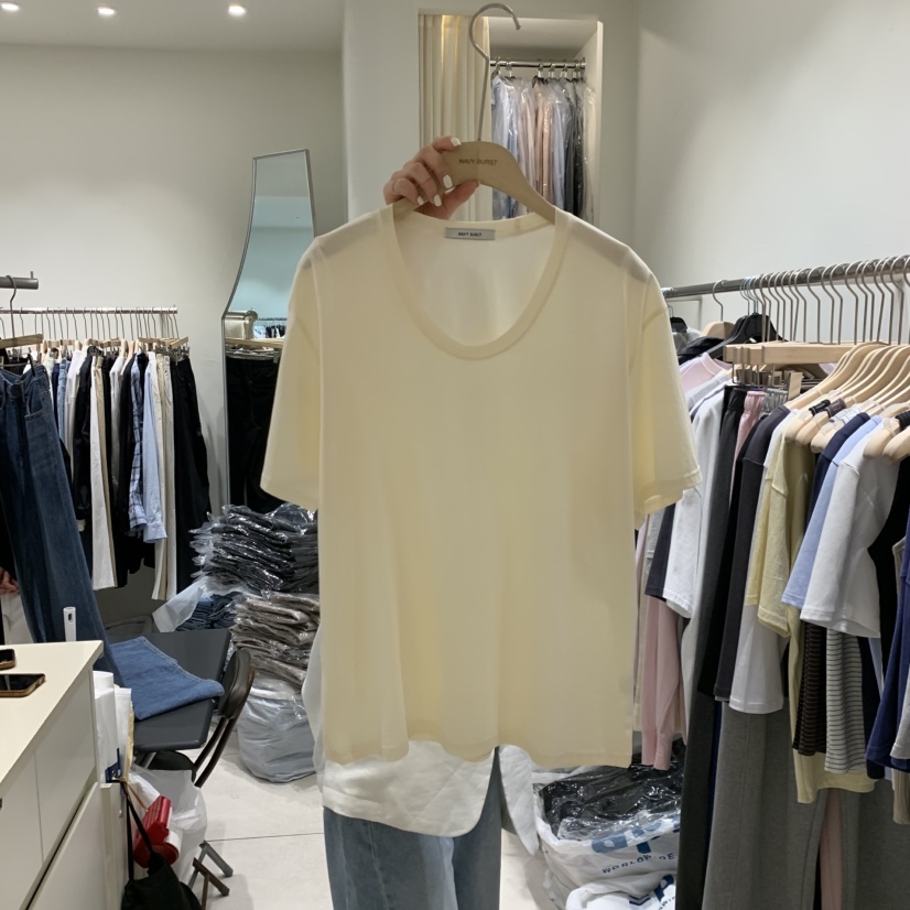 NAVYBURST韓國東大門直郵女士新品休閑時尚26春夏26夏季T恤NAVY BURSTT恤圖色2