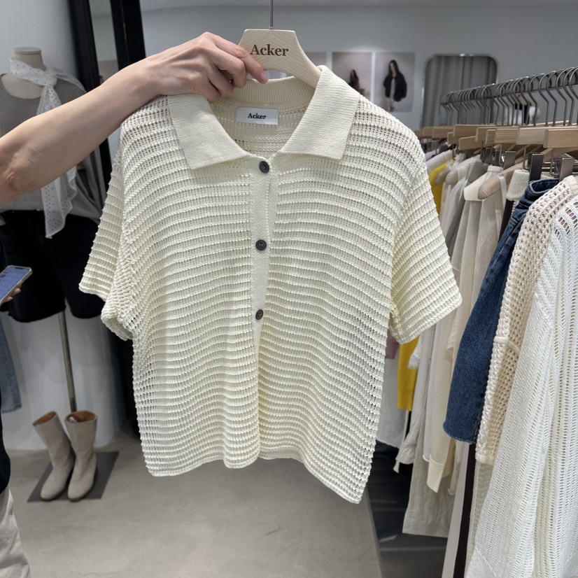 ACKER韓國代購女士新品休閑人氣時尚推薦針織衫網眼套裝開衫ACKER針織衫圖色1