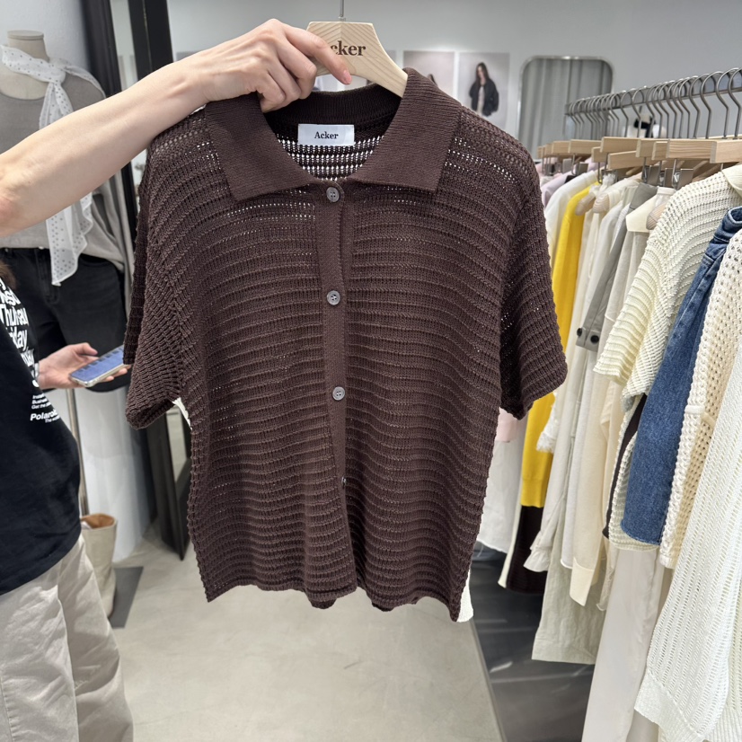 ACKER韓國代購女士新品休閑人氣時尚推薦針織衫網眼套裝開衫ACKER針織衫圖色2