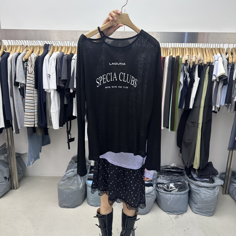 SPECIAL韓國直郵女裝新品職業人氣休閑時尚推薦26春夏長袖T恤SPECIAL長袖T恤圖色2黑色