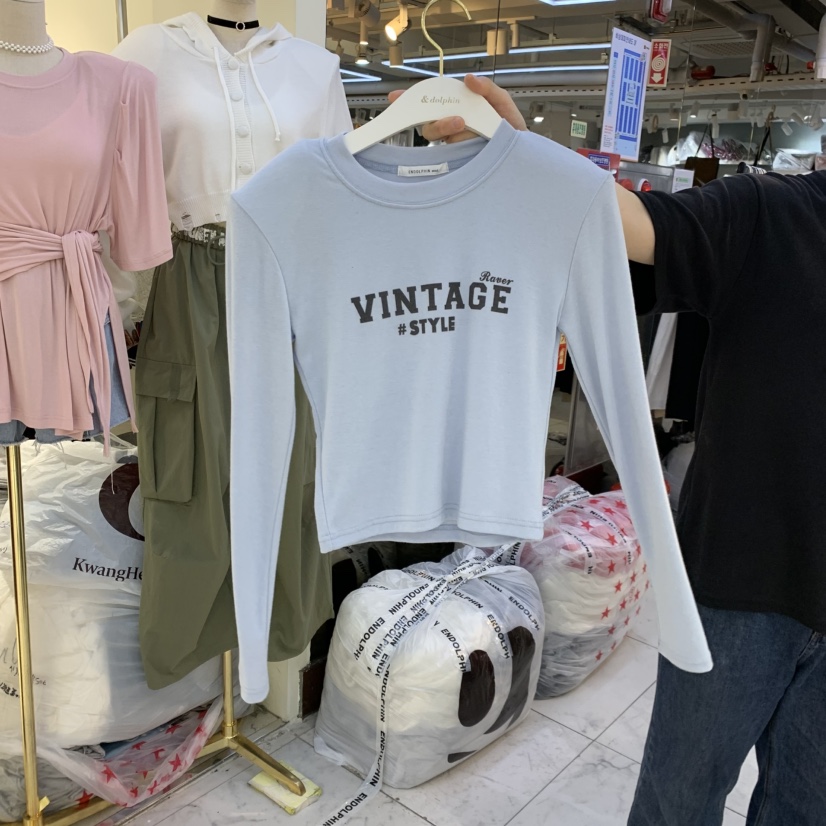 ENDOLPHIN韓國直郵女裝新款休閑職業26夏季時尚長袖T恤復古ENDOLPHIN長袖T恤圖色2