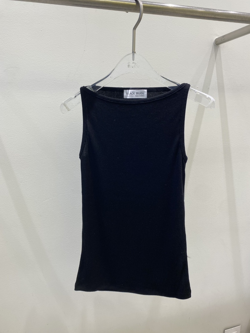 BLACK BIJOU韓國東大門代購女裝新品職業吊帶背心船領羅紋BLACK BIJOU吊帶/背心圖色4