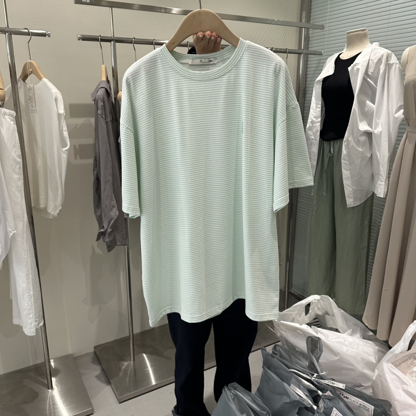 PLAMM韓國東大門直郵女士新款熱賣休閑推薦時尚T恤刺繡條紋PLAMMT恤圖色2