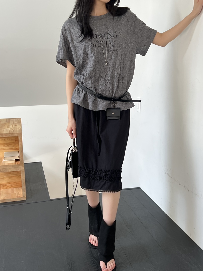 SPECIAL韓國直郵女裝新款職業熱賣26春夏推薦26夏季T恤褶皺SPECIALT恤