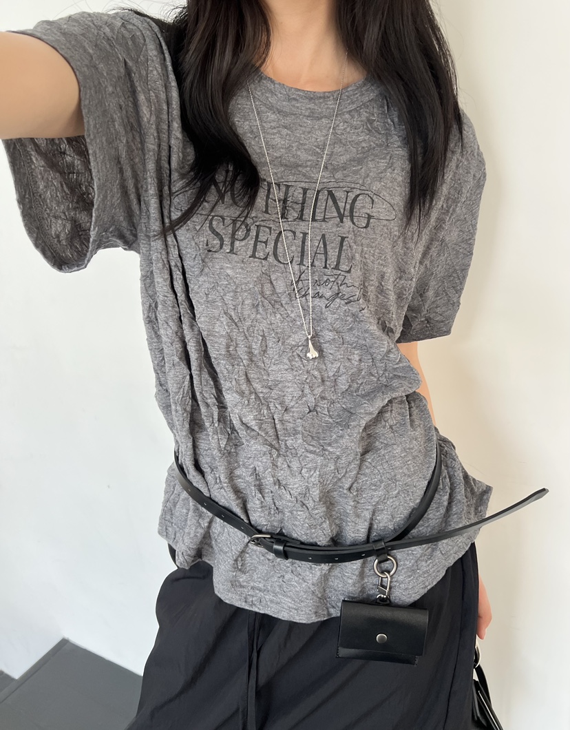 SPECIAL韓國直郵女裝新款職業熱賣26春夏推薦26夏季T恤褶皺SPECIALT恤