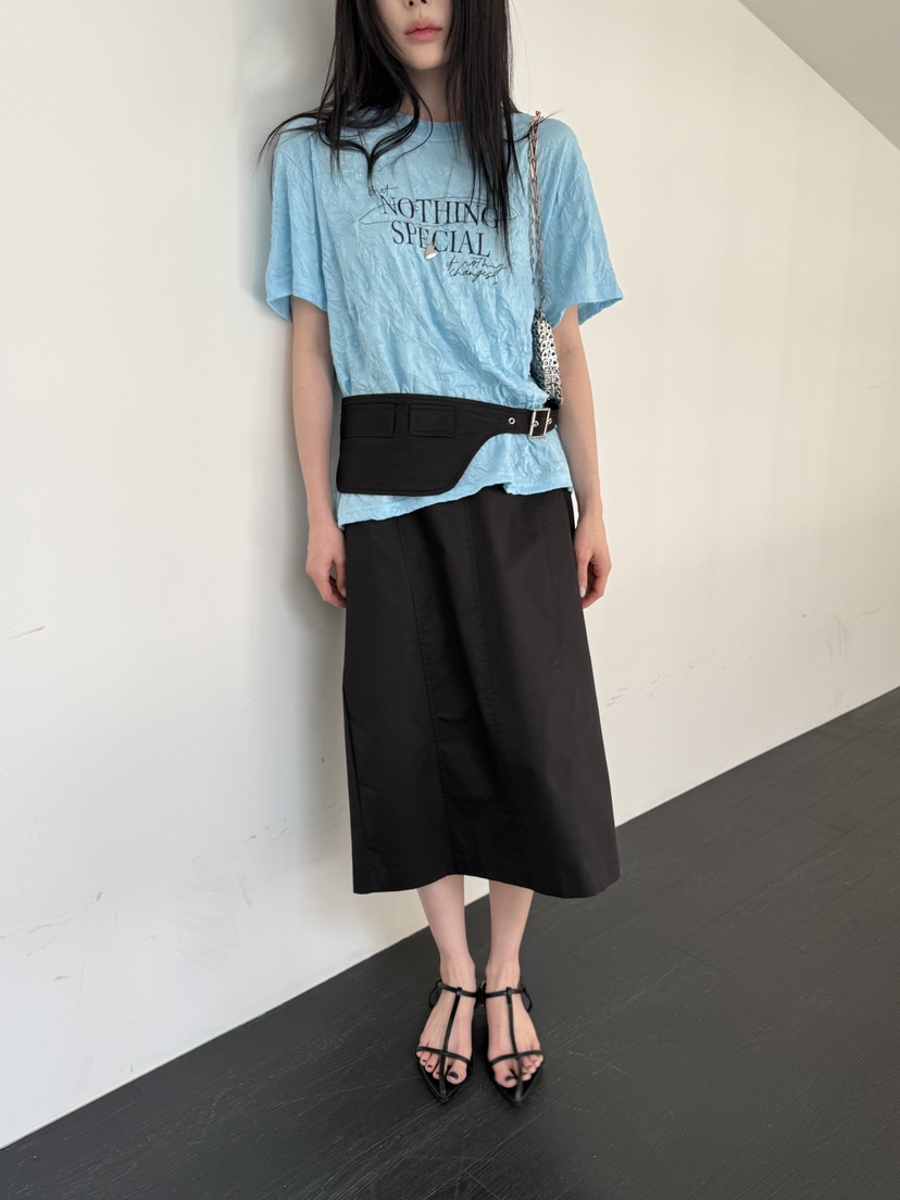 SPECIAL韓國直郵女裝新款職業熱賣26春夏推薦26夏季T恤褶皺SPECIALT恤