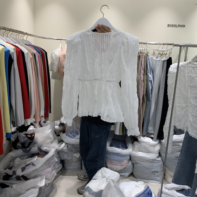 ENDOLPHIN韓國直郵實拍女士新品推薦熱賣人氣時尚襯衫蕾絲衫ENDOLPHIN襯衫/蕾絲衫