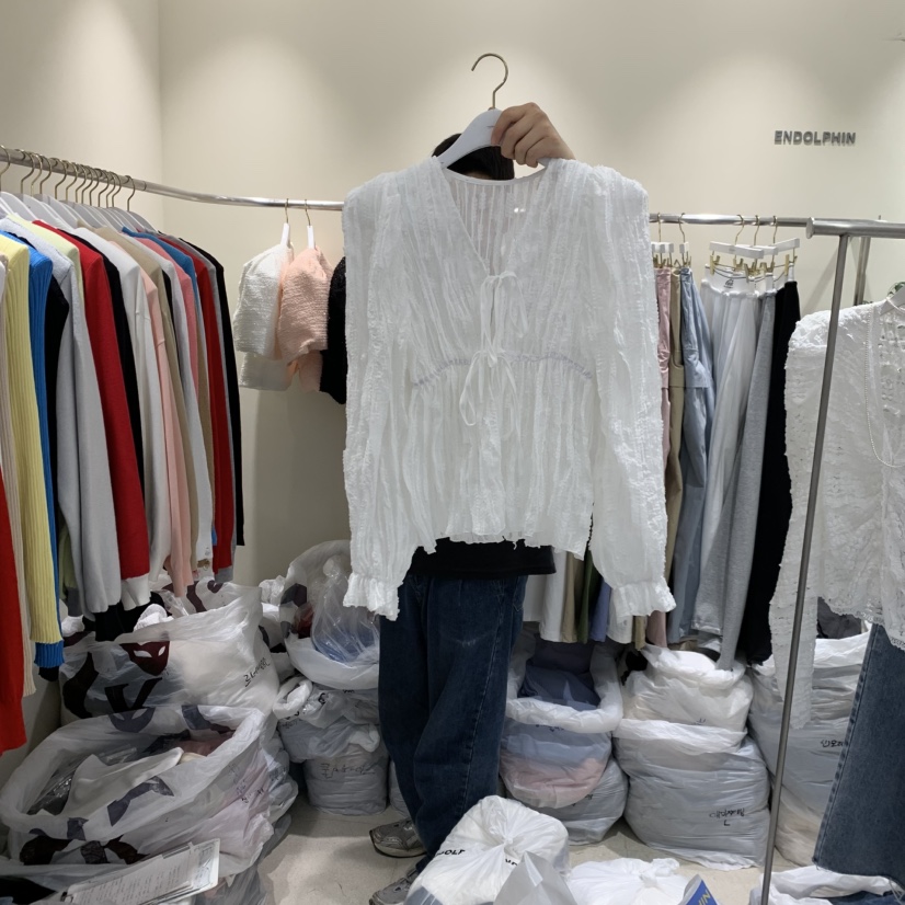 ENDOLPHIN韓國直郵實拍女士新品推薦熱賣人氣時尚襯衫蕾絲衫ENDOLPHIN襯衫/蕾絲衫圖色1