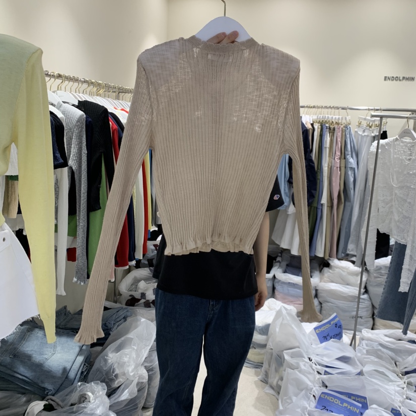 ENDOLPHIN韓國直郵實拍女士新款人氣熱賣26春夏針織衫亞麻布ENDOLPHIN針織衫