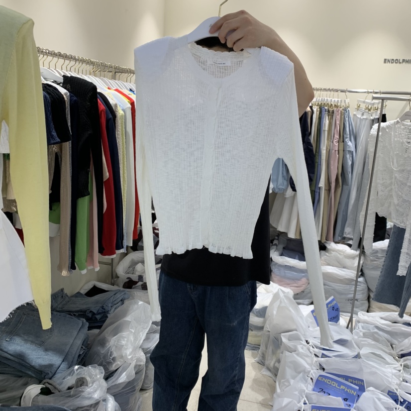 ENDOLPHIN韓國直郵實拍女士新款人氣熱賣26春夏針織衫亞麻布ENDOLPHIN針織衫圖色1