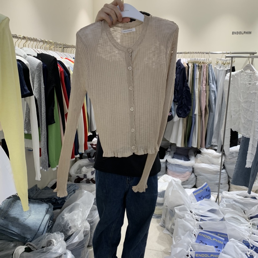 ENDOLPHIN韓國直郵實拍女士新款人氣熱賣26春夏針織衫亞麻布ENDOLPHIN針織衫圖色2