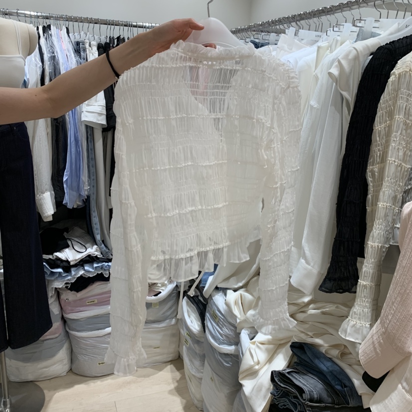 LOVE SOME韓國直郵實拍女士新品時尚休閑襯衫蕾絲衫開衫LOVE SOME襯衫/蕾絲衫