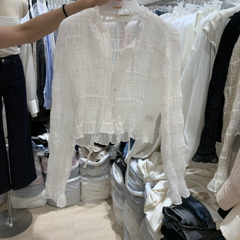 LOVE SOME韓國直郵實拍女士新品時尚休閑襯衫蕾絲衫開衫LOVE SOME襯衫/蕾絲衫圖色1